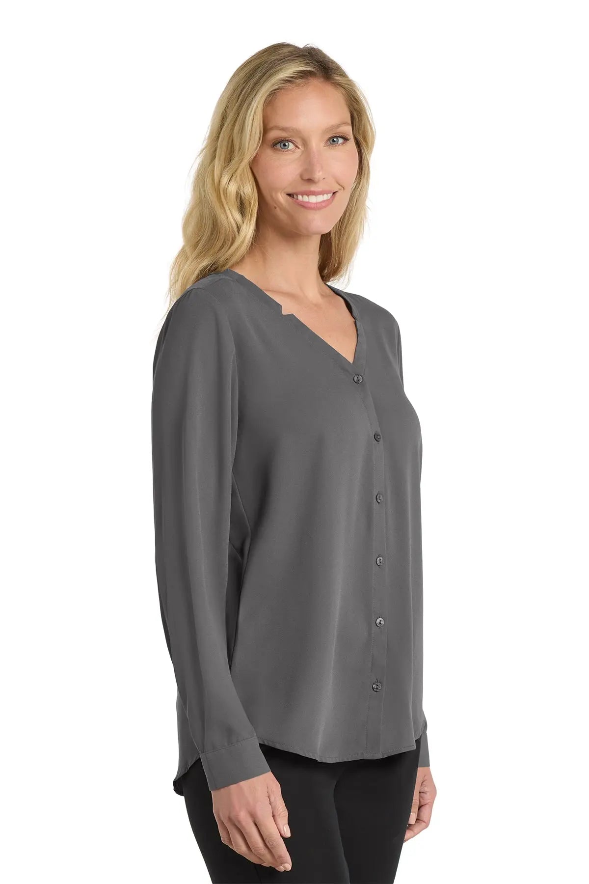 Port Authority® Women's Long Sleeve Button-Front Blouse #LW700