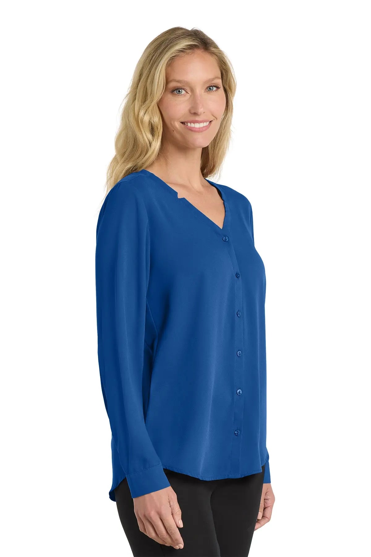 Port Authority® Women's Long Sleeve Button-Front Blouse #LW700