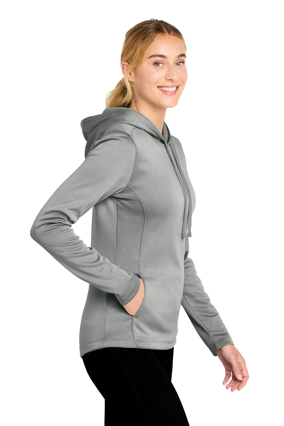 Sport-Tek® Women's PosiCharge® Sport-Wick® Heather Fleece Hooded Pullover #LST264