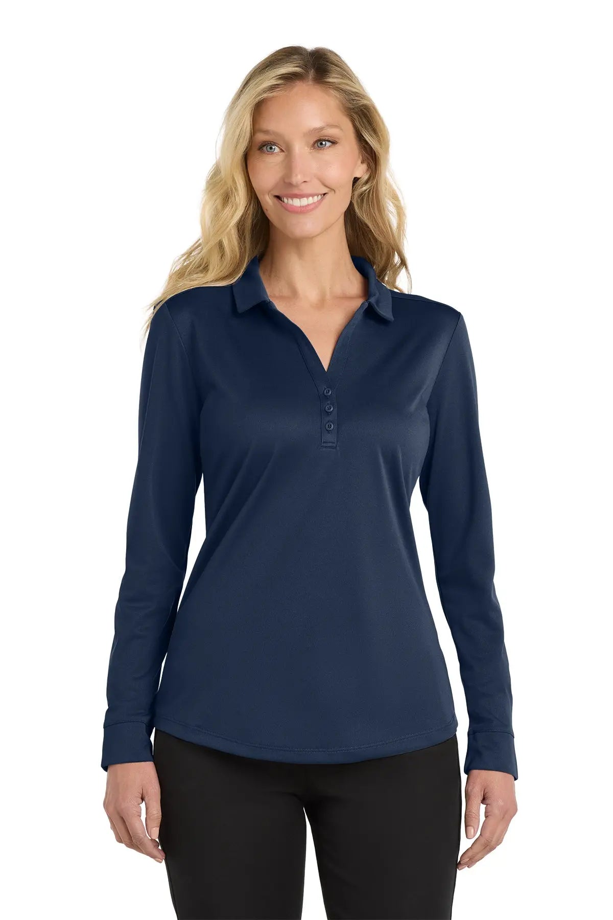 Port Authority® Women's Silk Touch™ Performance Long Sleeve Polo #L540LSGame Over Merch