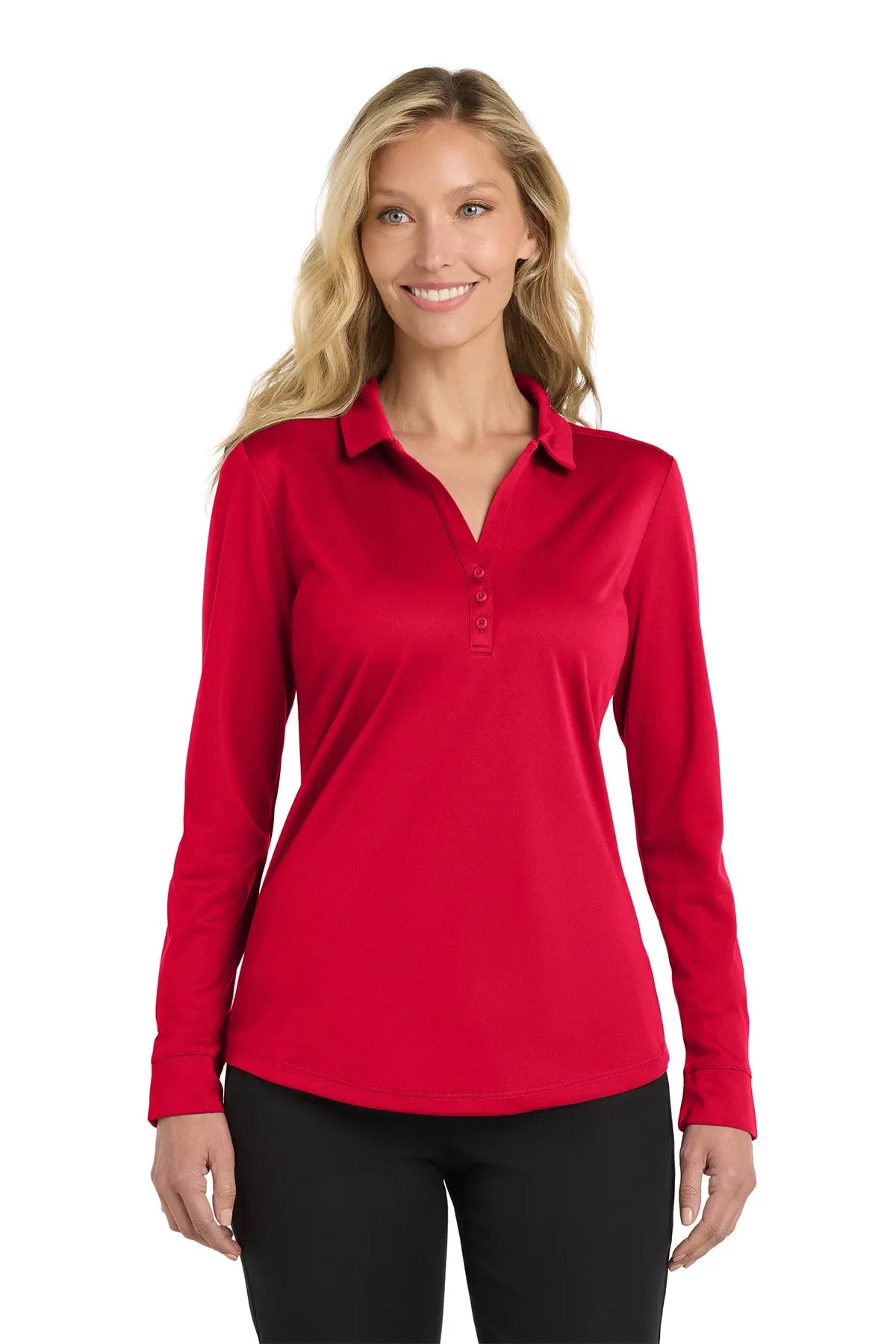 Port Authority® Women's Silk Touch™ Performance Long Sleeve Polo #L540LSGame Over Merch