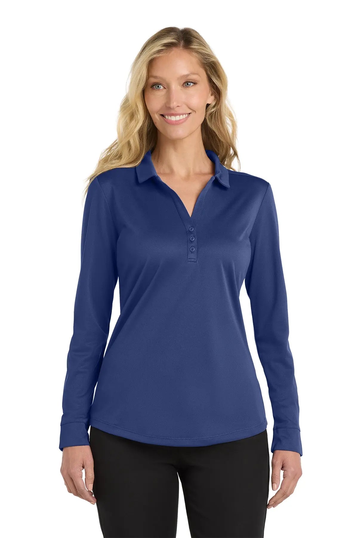 Port Authority® Women's Silk Touch™ Performance Long Sleeve Polo #L540LSGame Over Merch