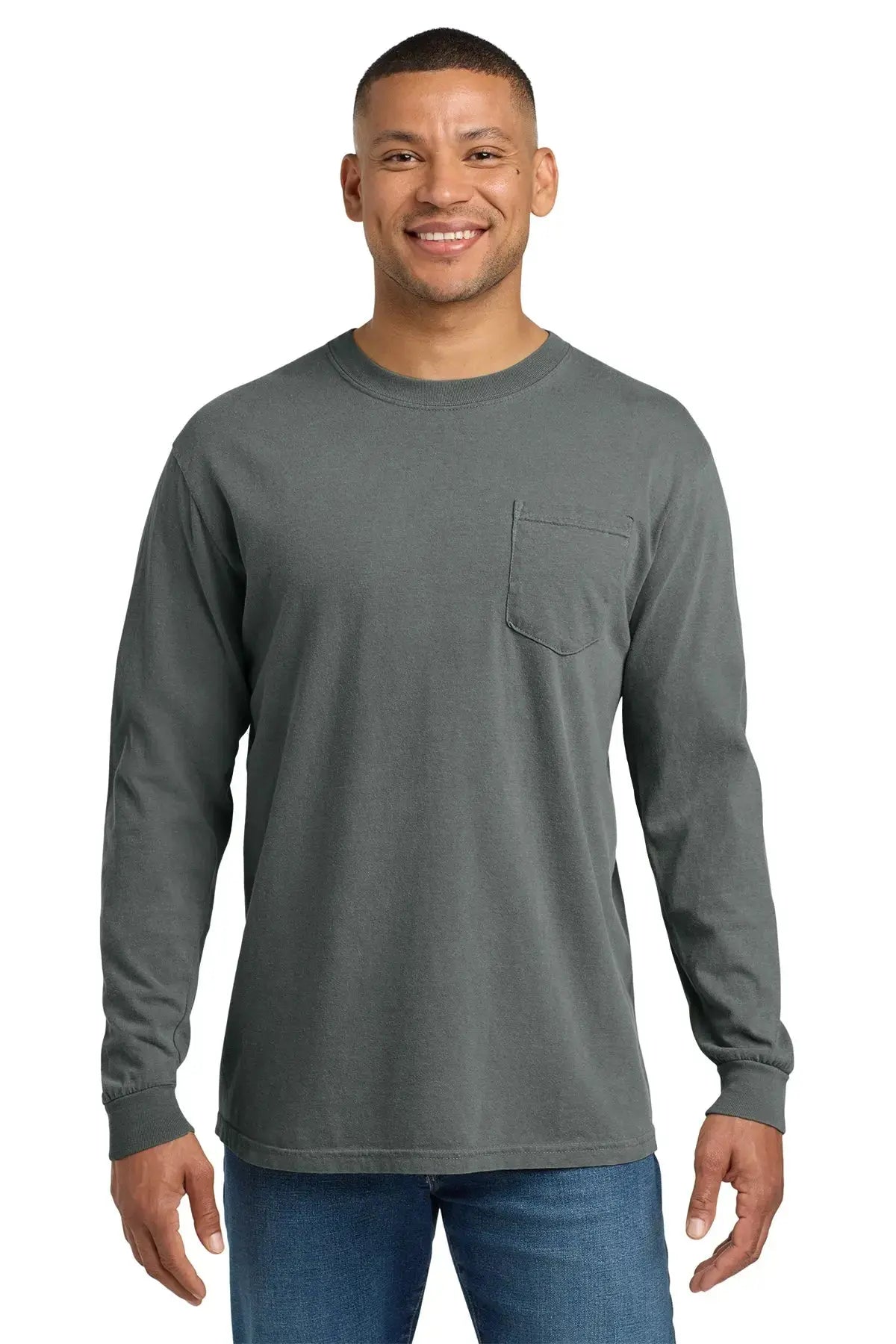 Comfort Colors® Heavyweight Ring Spun Long Sleeve Pocket Tee #4410 Game Over Merch