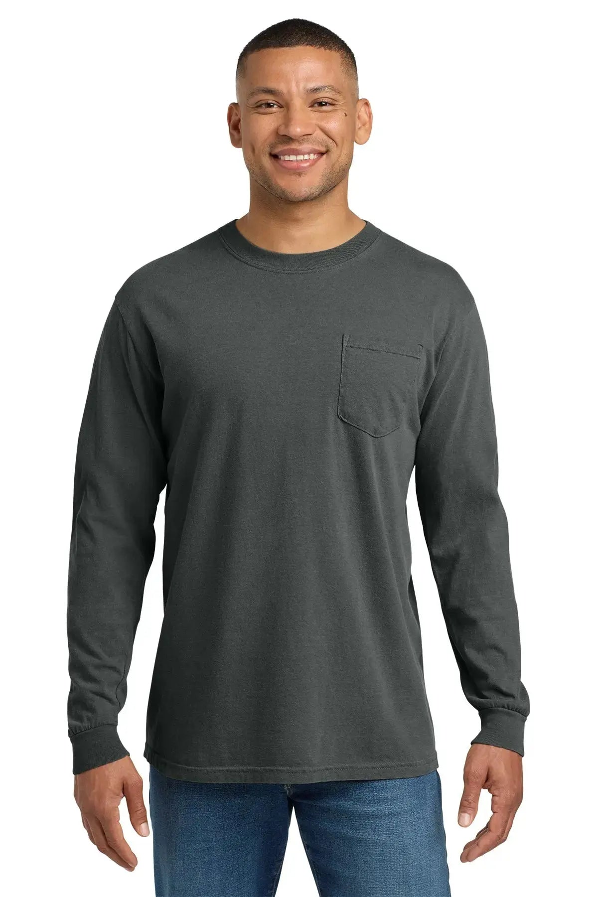 Comfort Colors® Heavyweight Ring Spun Long Sleeve Pocket Tee #4410 Game Over Merch