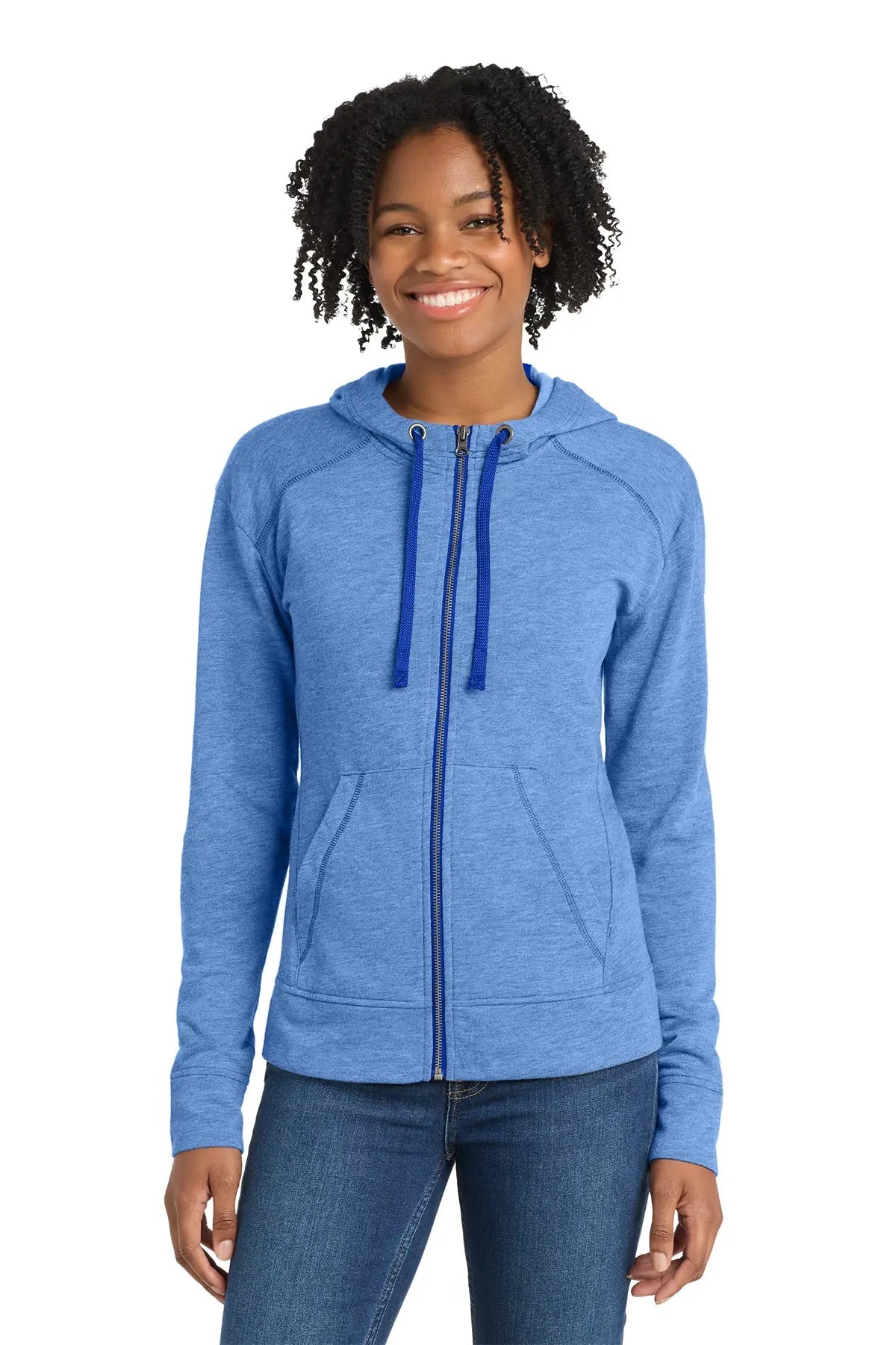 Sport-Tek® Women's PosiCharge® Tri-Blend Wicking Fleece Full-Zip Hooded Jacket #LST293
