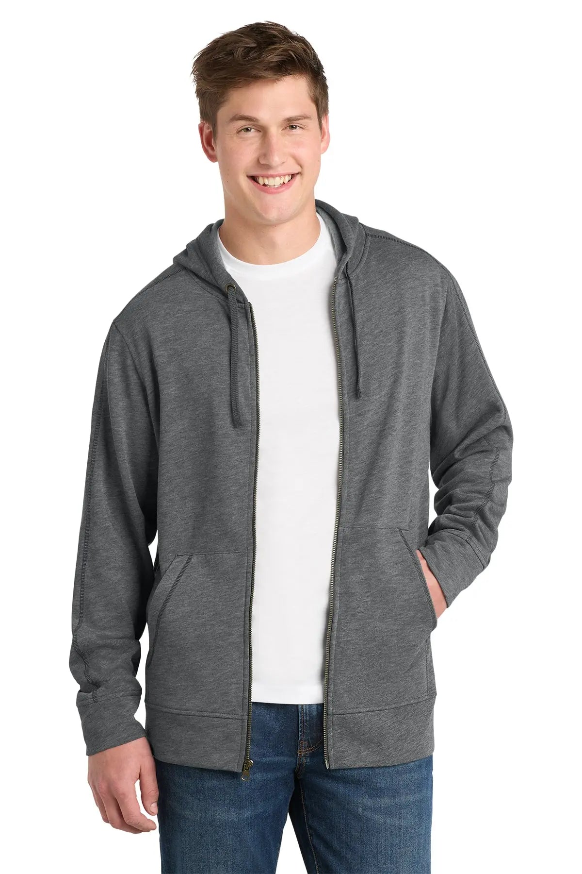 Sport-Tek® PosiCharge® Tri-Blend Wicking Fleece Full-Zip Hooded Jacket #ST293