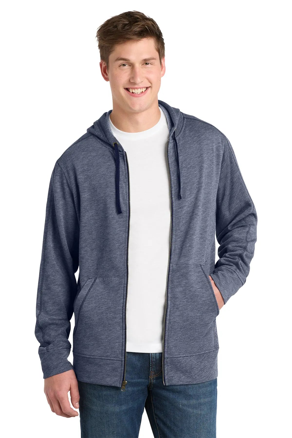 Sport-Tek® PosiCharge® Tri-Blend Wicking Fleece Full-Zip Hooded Jacket #ST293
