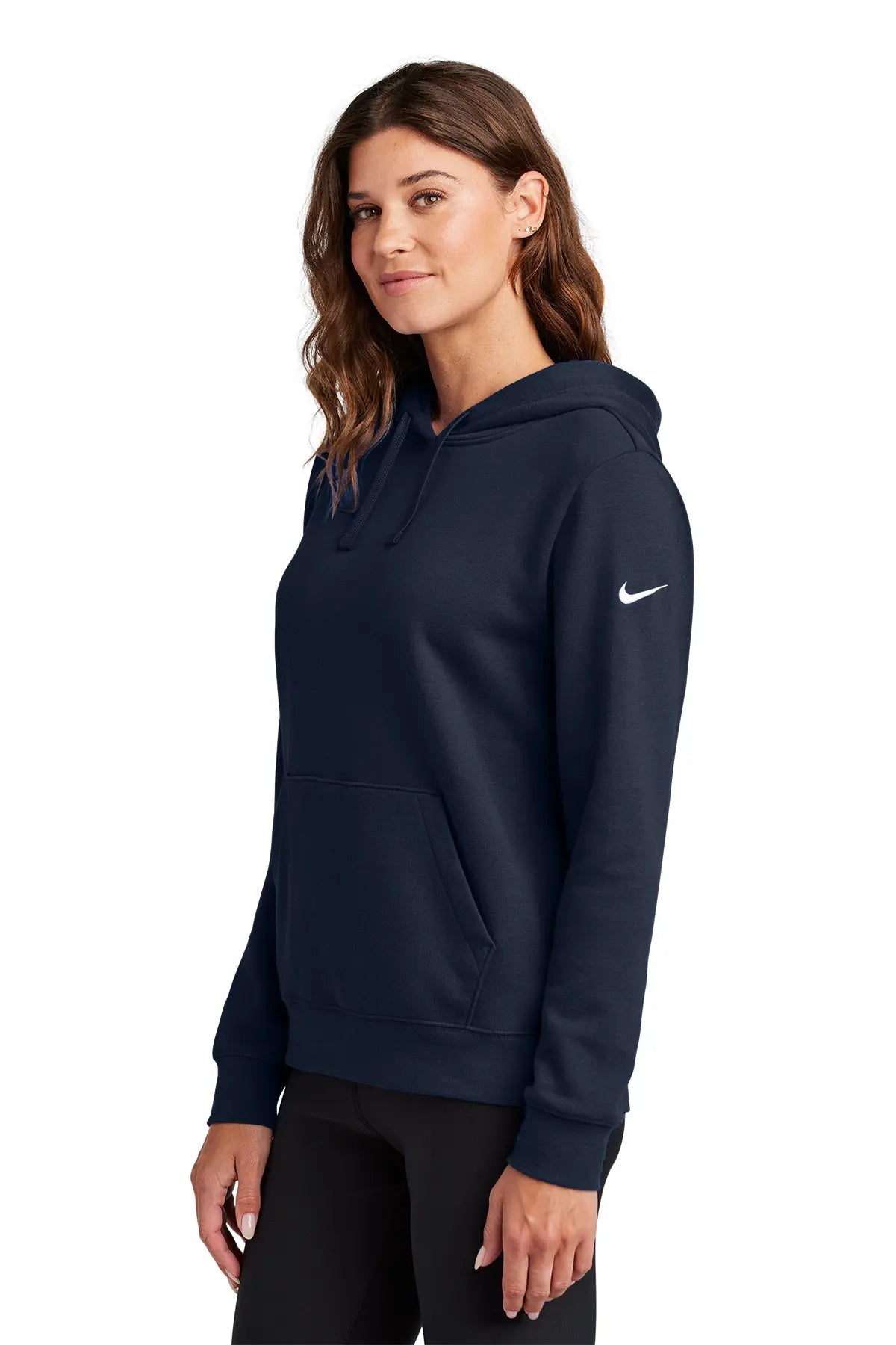 Nike Women's Club Fleece Sleeve Swoosh Pullover Hoodie #NKFD9889
