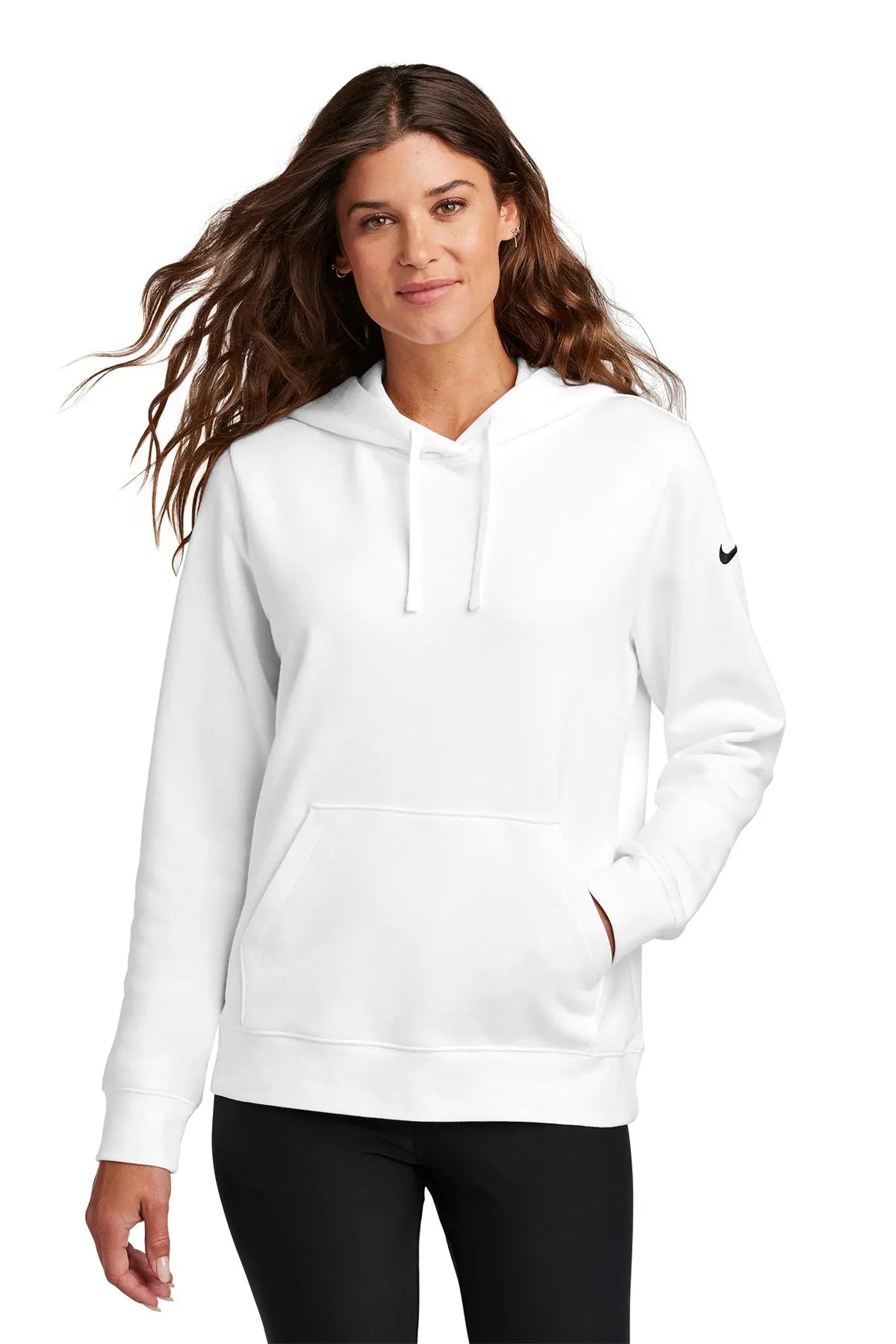 Nike Women's Club Fleece Sleeve Swoosh Pullover Hoodie #NKFD9889