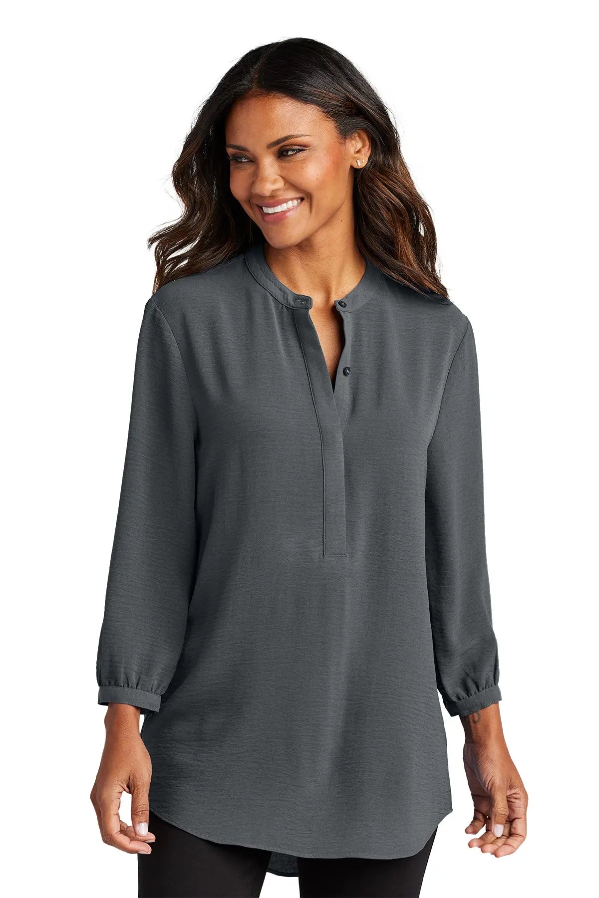 Port Authority® Women's 3/4-Sleeve Textured Crepe Tunic #LW713