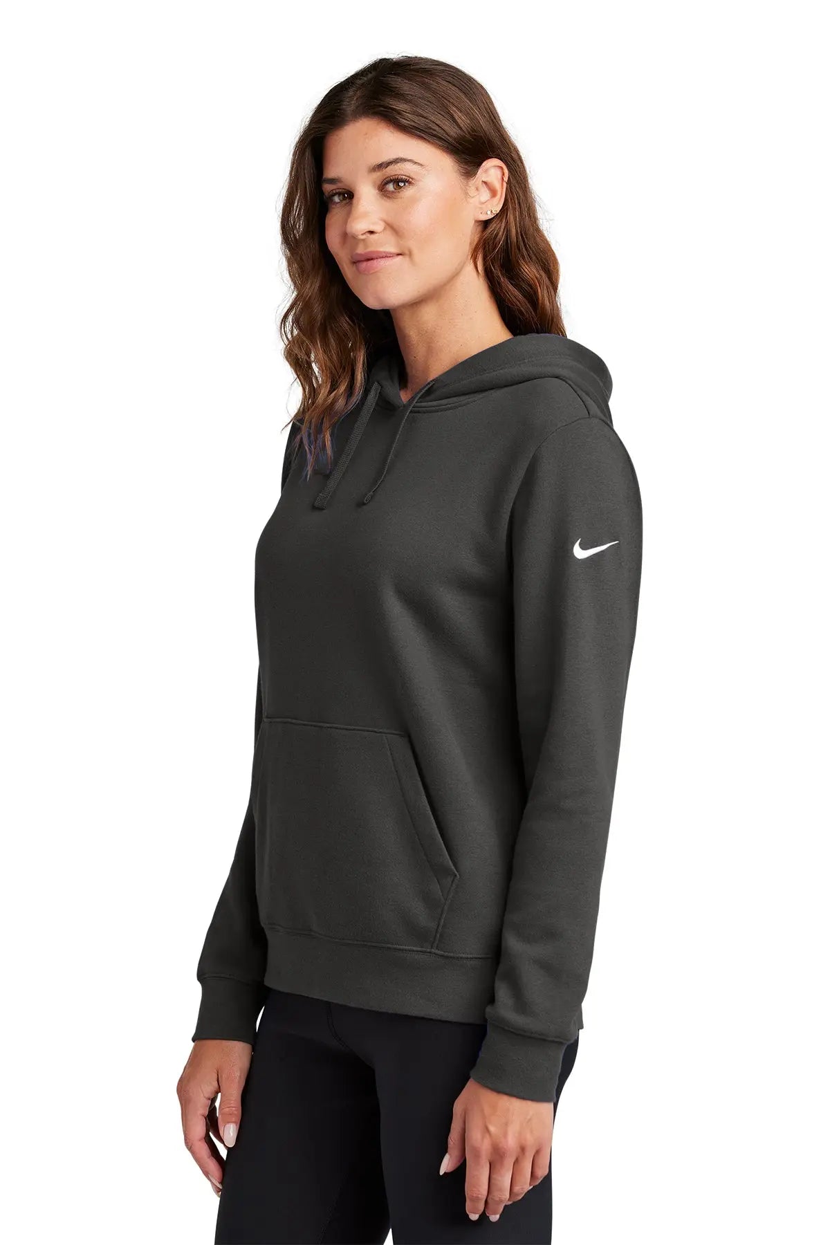 Nike Women's Club Fleece Sleeve Swoosh Pullover Hoodie #NKFD9889