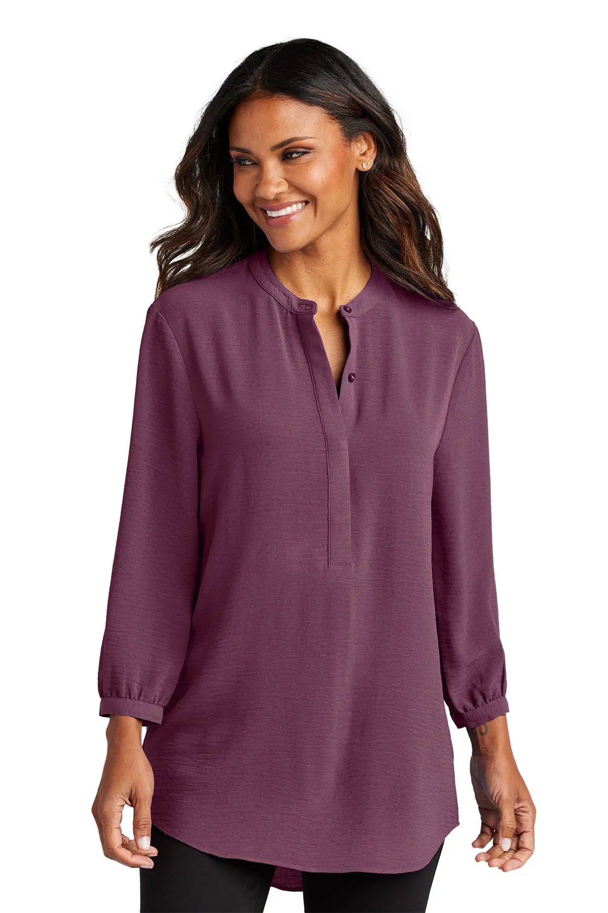 Port Authority® Women's 3/4-Sleeve Textured Crepe Tunic #LW713