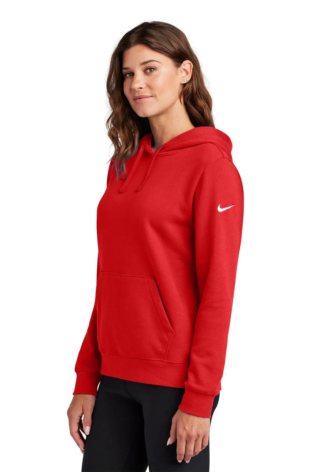 Nike Women's Club Fleece Sleeve Swoosh Pullover Hoodie #NKFD9889