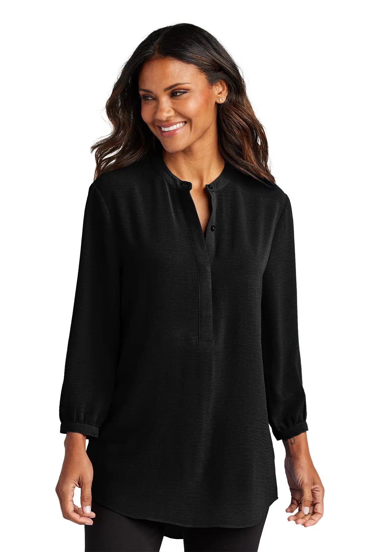 Port Authority® Women's 3/4-Sleeve Textured Crepe Tunic #LW713
