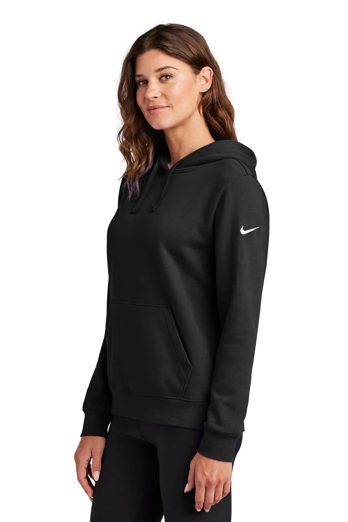 Nike Women's Club Fleece Sleeve Swoosh Pullover Hoodie #NKFD9889