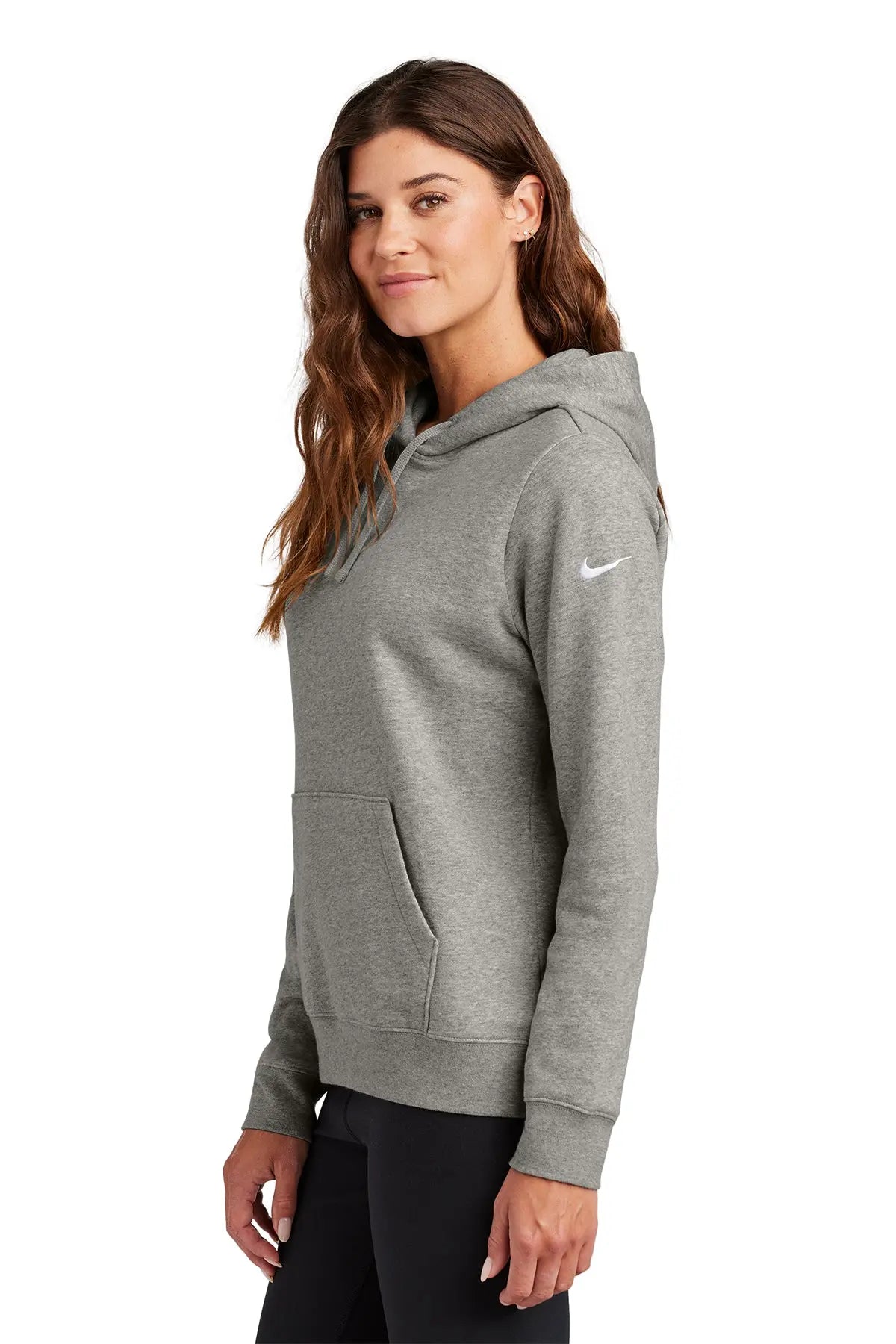 Nike Women's Club Fleece Sleeve Swoosh Pullover Hoodie #NKFD9889
