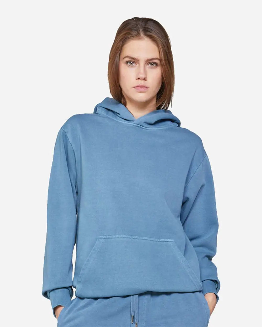 16 Lane Seven Heavy Pullover Hoodies - Pebble Blue