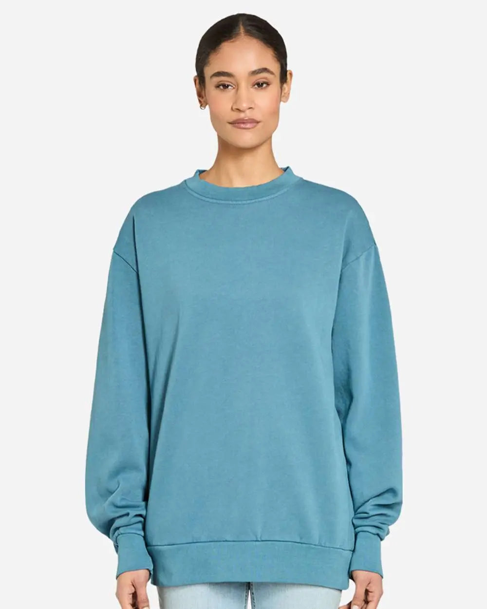 16 Lane Seven Urban Crewneck Sweatshirts - Pebble Blue