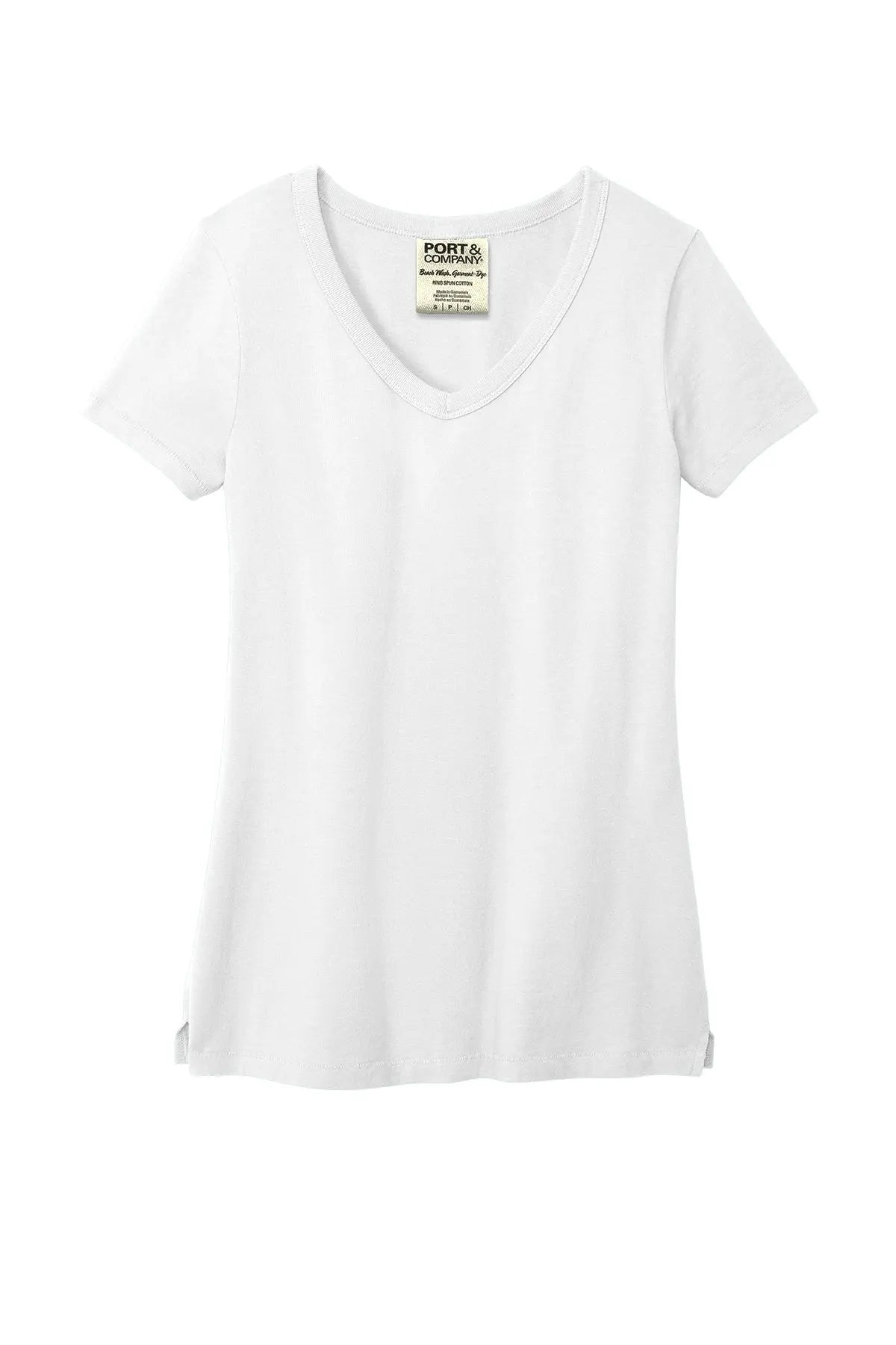 Port & Co™ Women's Beach Wash® Garment-Dyed V-Neck Tee #LPC099V
