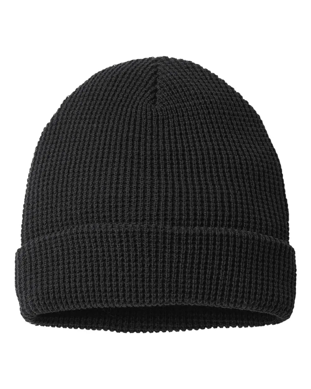 12 Richardson Waffle Knit Beanies with Cuff - Black