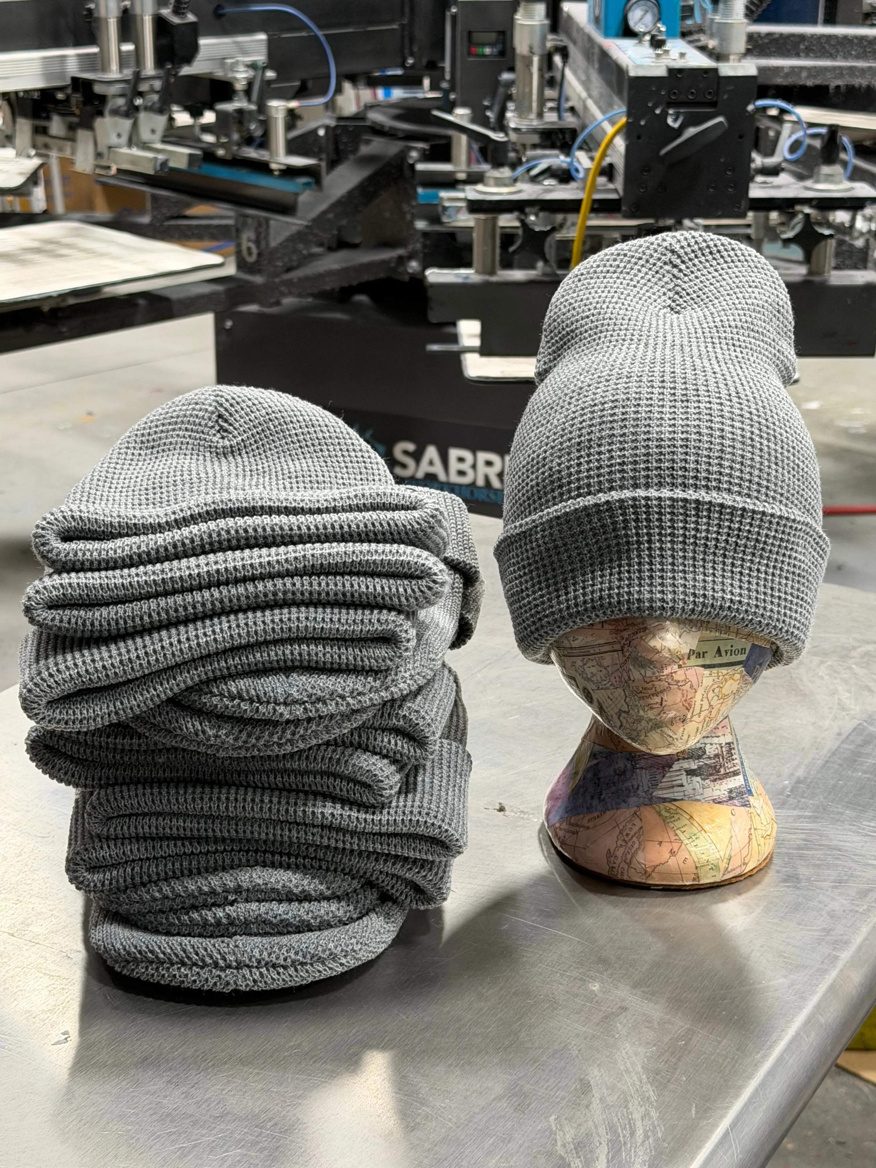 12 Richardson Waffle Knit Beanies with Cuff - Heather Grey