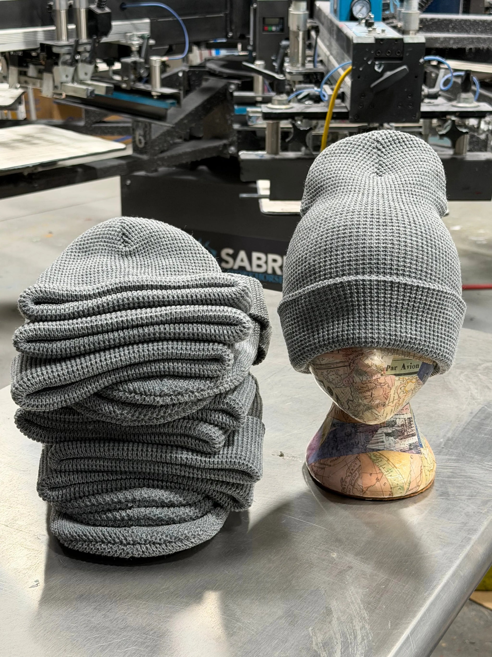 12 Richardson Waffle Knit Beanies with Cuff - Heather Grey