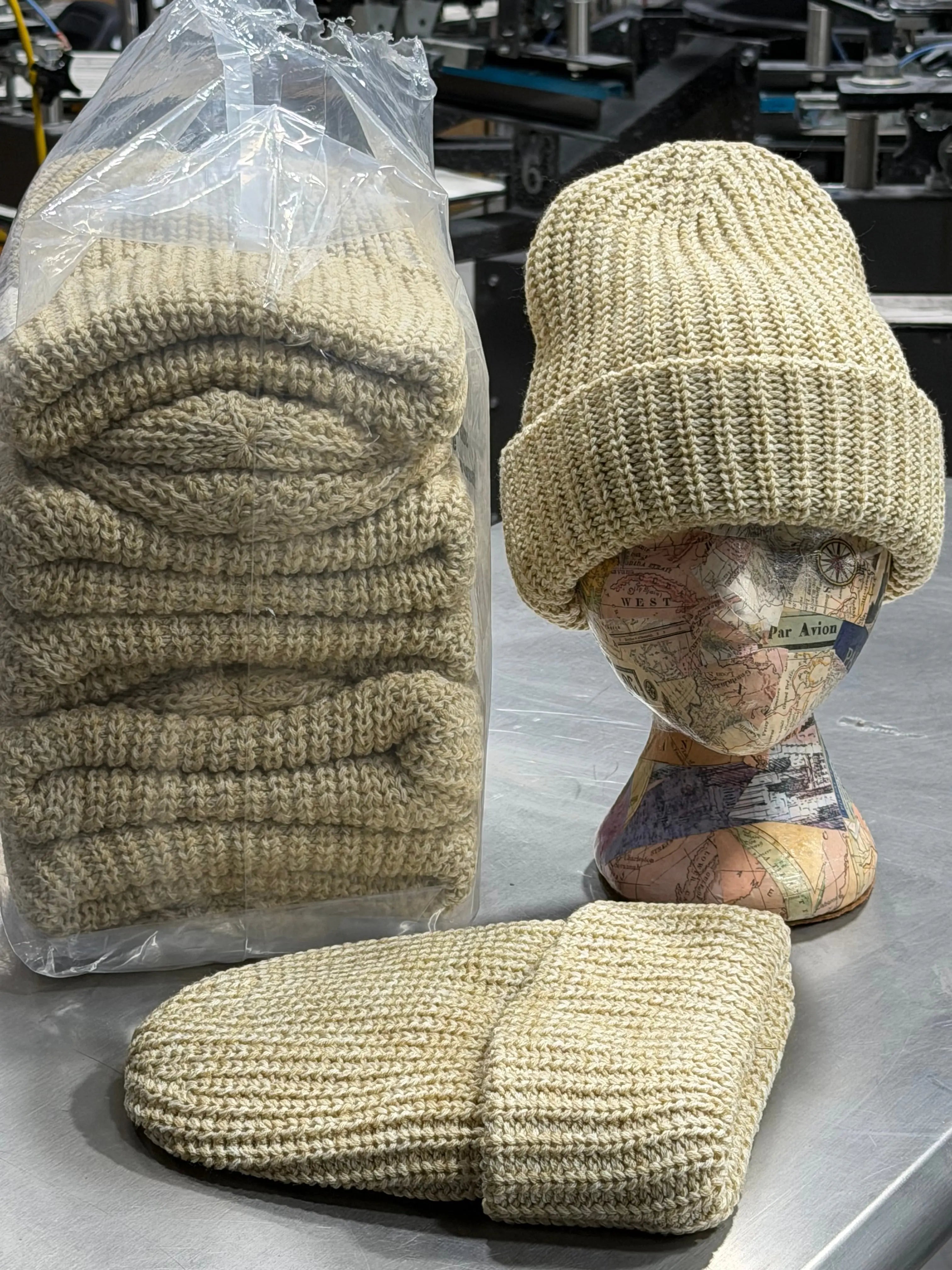 12 Sportsman Chunky Cuffed Beanies - Oatmeal