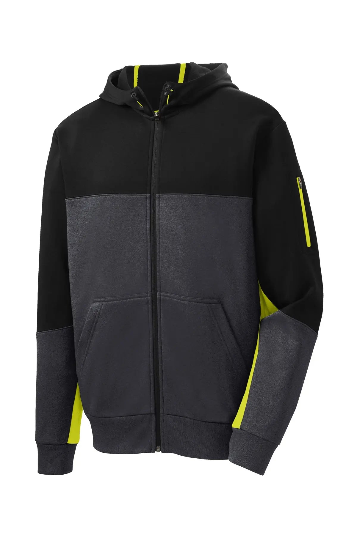Sport-Tek® Tech Fleece Colorblock Full-Zip Hooded Jacket #ST245