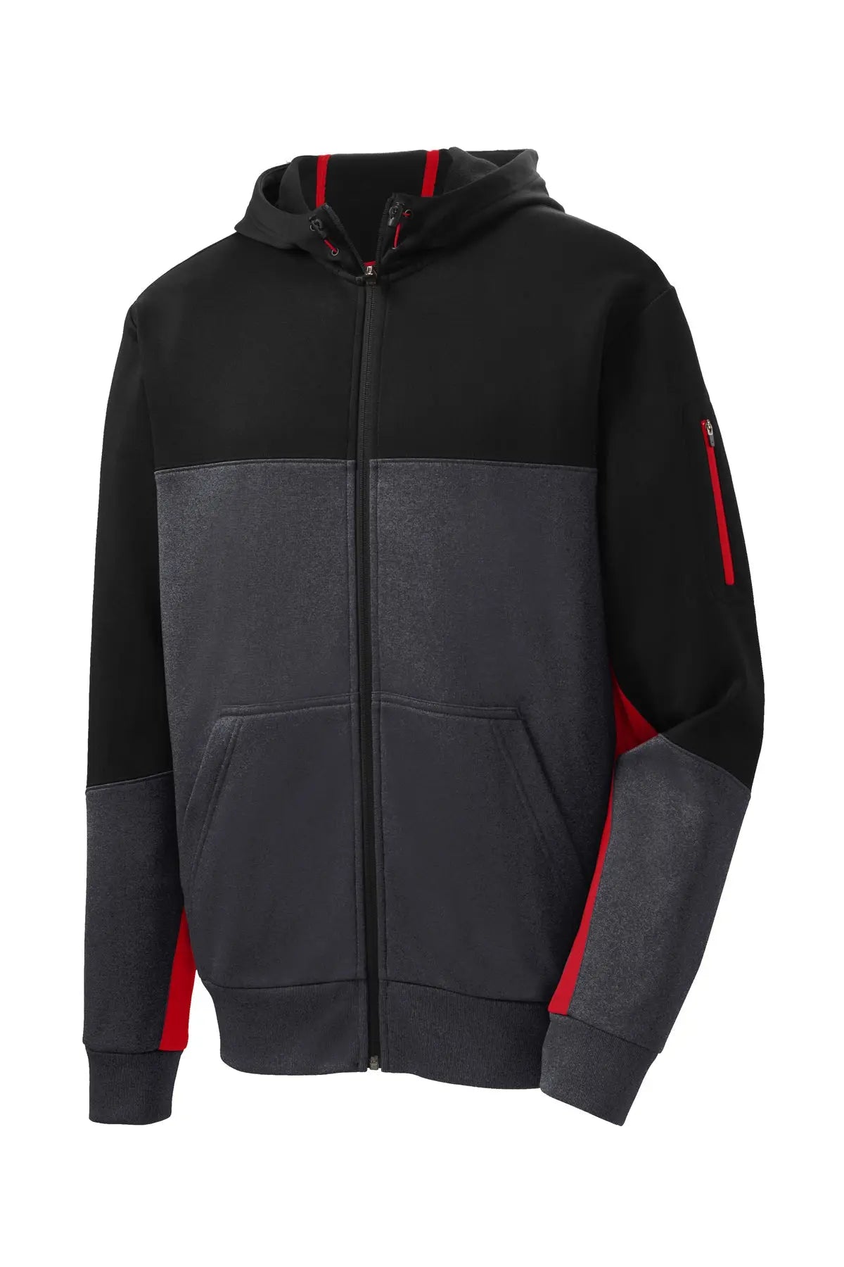 Sport-Tek® Tech Fleece Colorblock Full-Zip Hooded Jacket #ST245