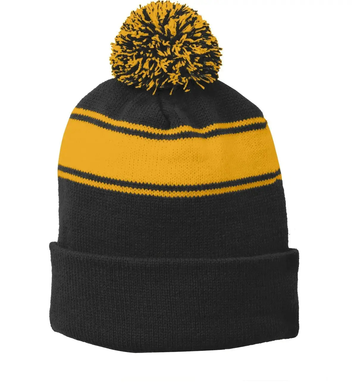 Sport-Tek® Stripe Pom Pom Beanie #STC28 Game Over Merch
