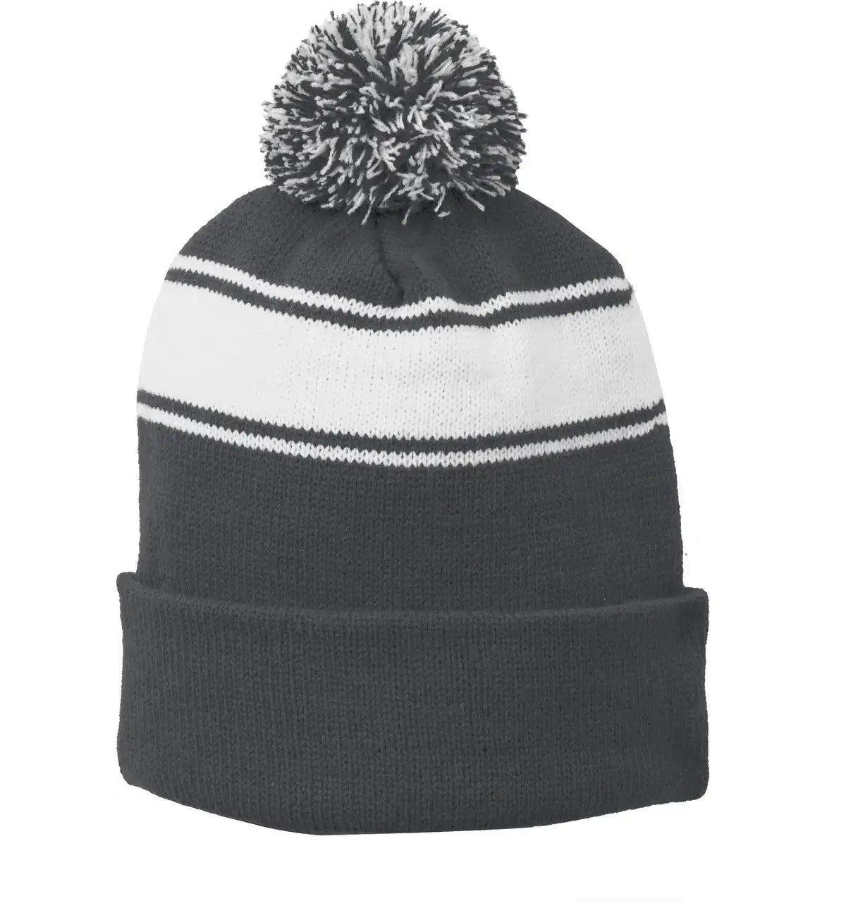 Sport-Tek® Stripe Pom Pom Beanie #STC28 Game Over Merch