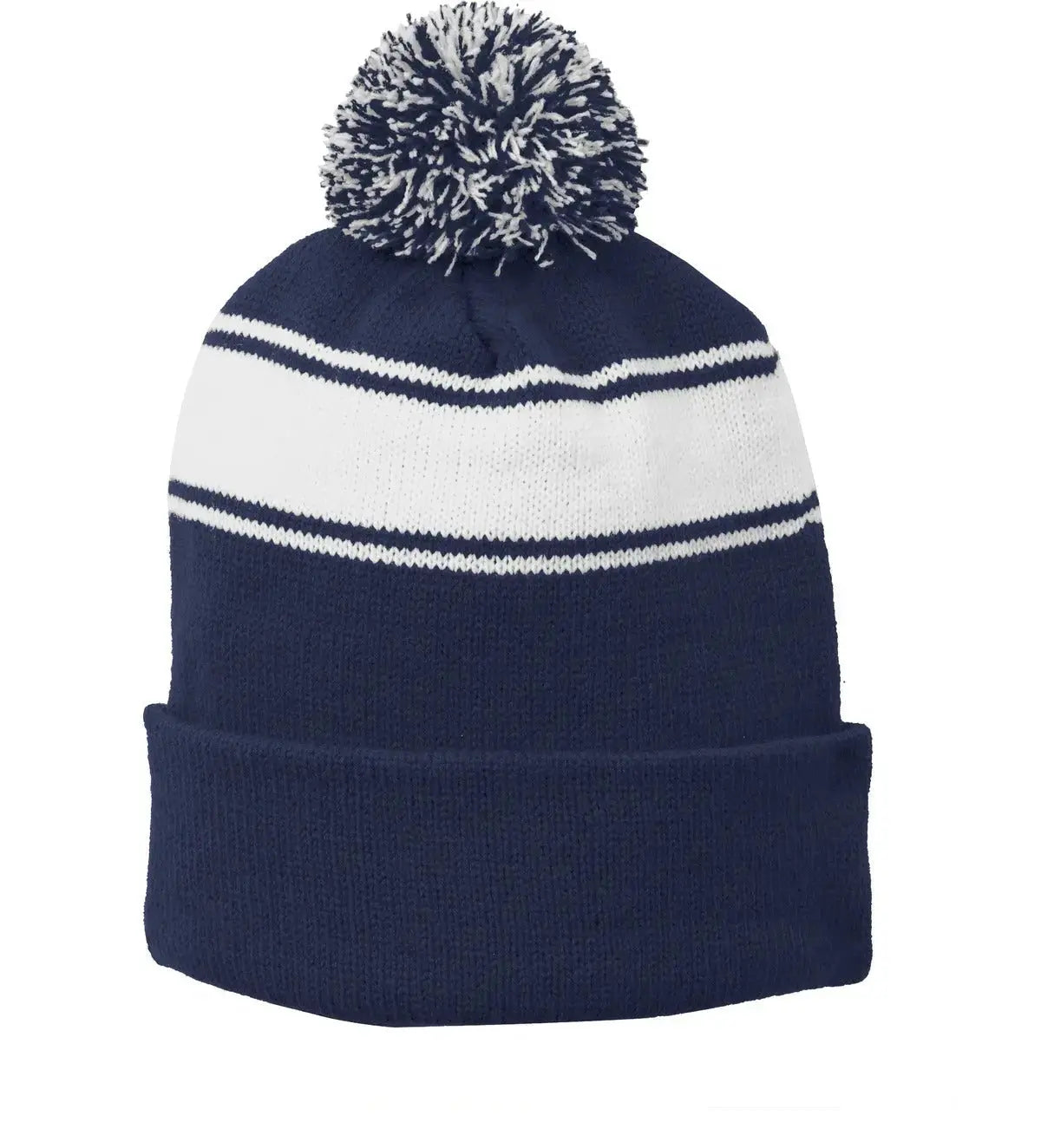 Sport-Tek® Stripe Pom Pom Beanie #STC28 Game Over Merch