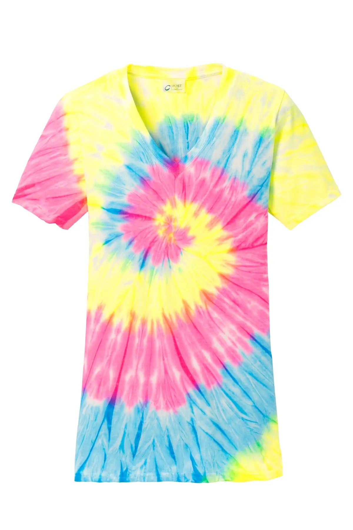 Port & Co™ Women's Tie-Dye V-Neck Tee #LPC147V