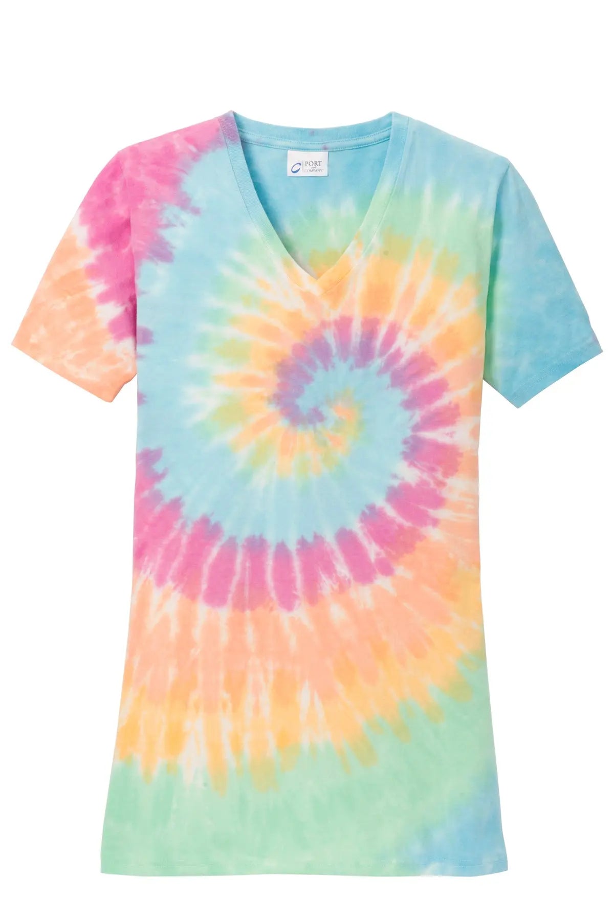 Port & Co™ Women's Tie-Dye V-Neck Tee #LPC147V