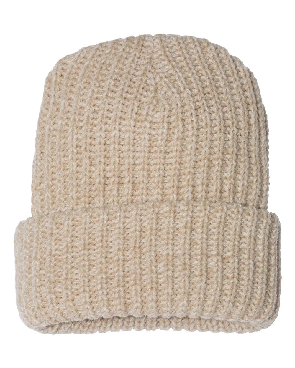 12 Sportsman Chunky Cuffed Beanies - Oatmeal