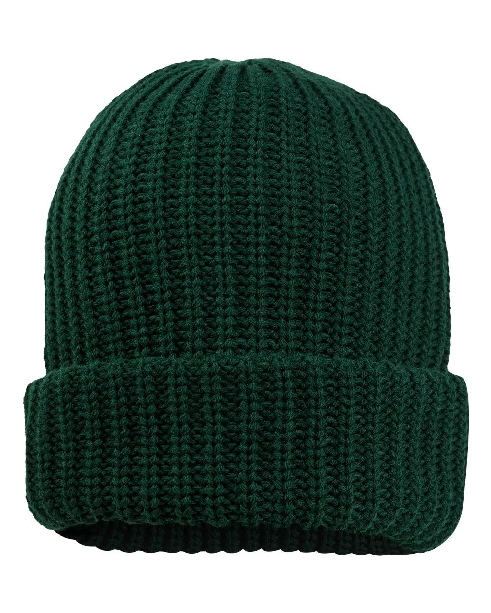 12 Sportsman Chunky Cuffed Beanies - Forest