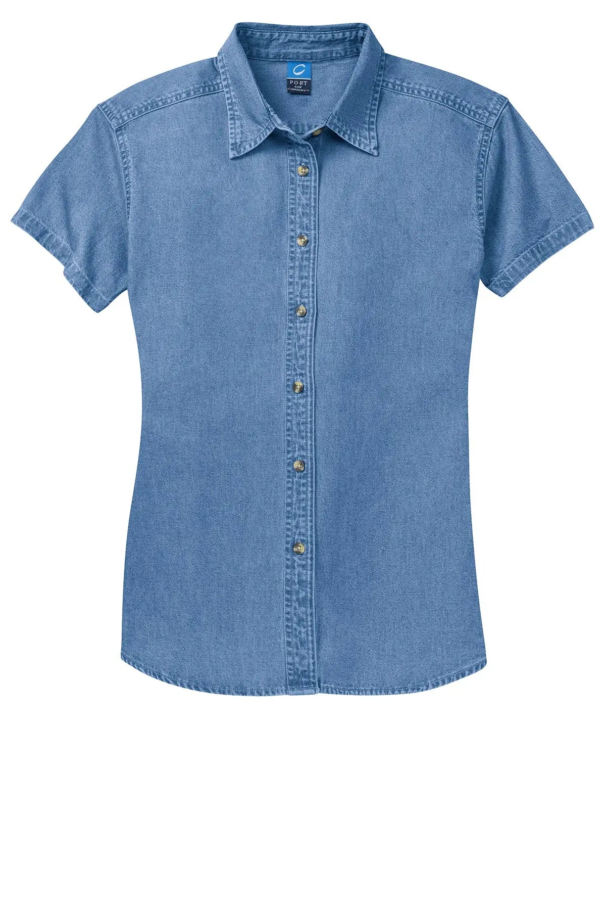 Port & Co™ Women's Short Sleeve Value Denim Shirt #LSP11