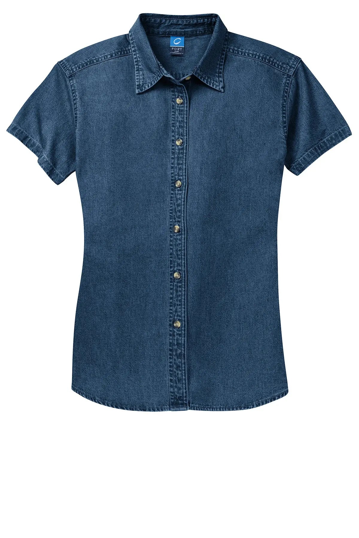 Port & Co™ Women's Short Sleeve Value Denim Shirt #LSP11