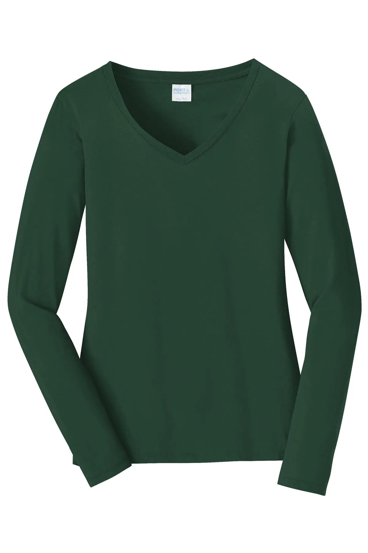 Port & Co™ Women's Long Sleeve Fan Favorite™ V-Neck Tee #LPC450VLS