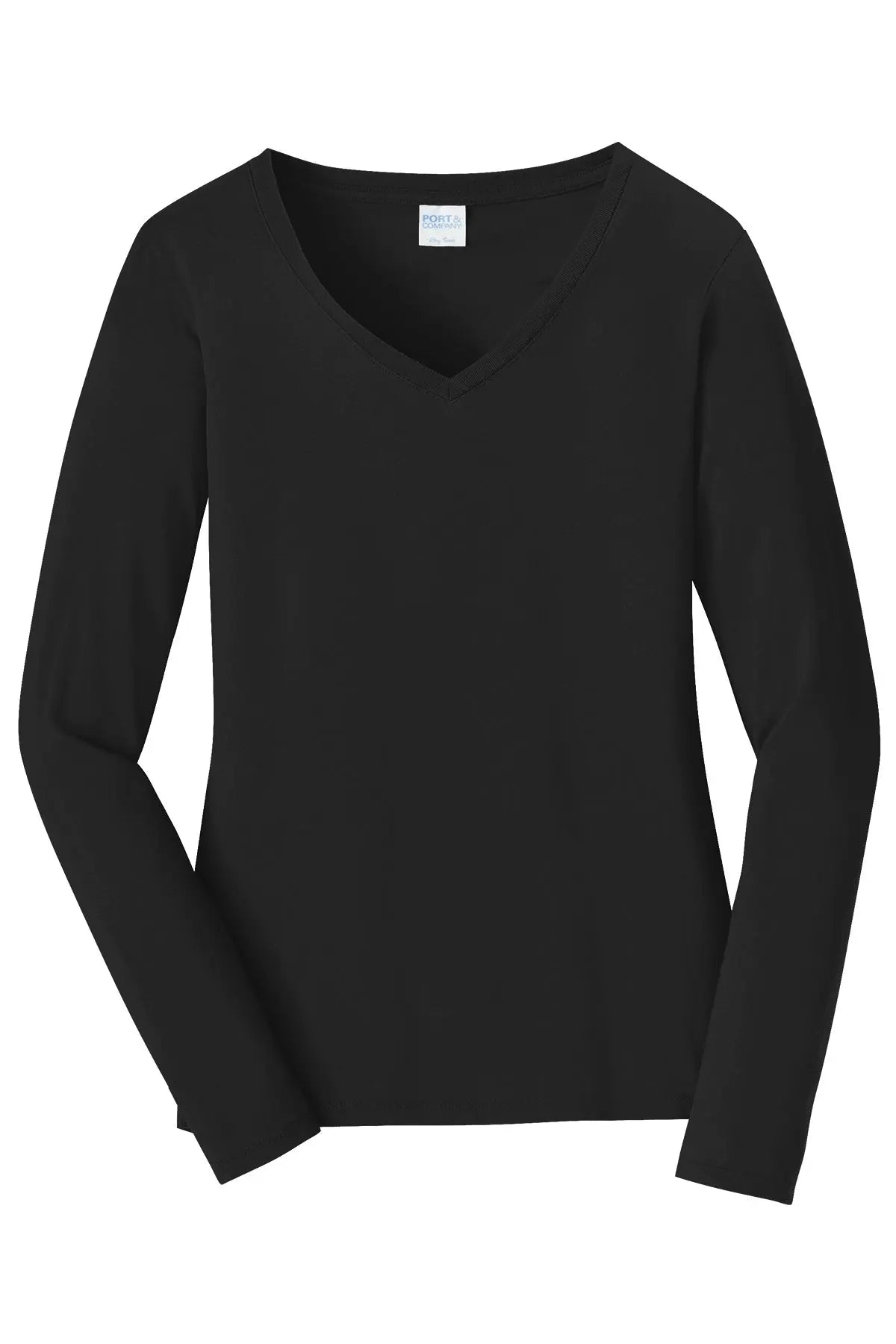 Port & Co™ Women's Long Sleeve Fan Favorite™ V-Neck Tee #LPC450VLS