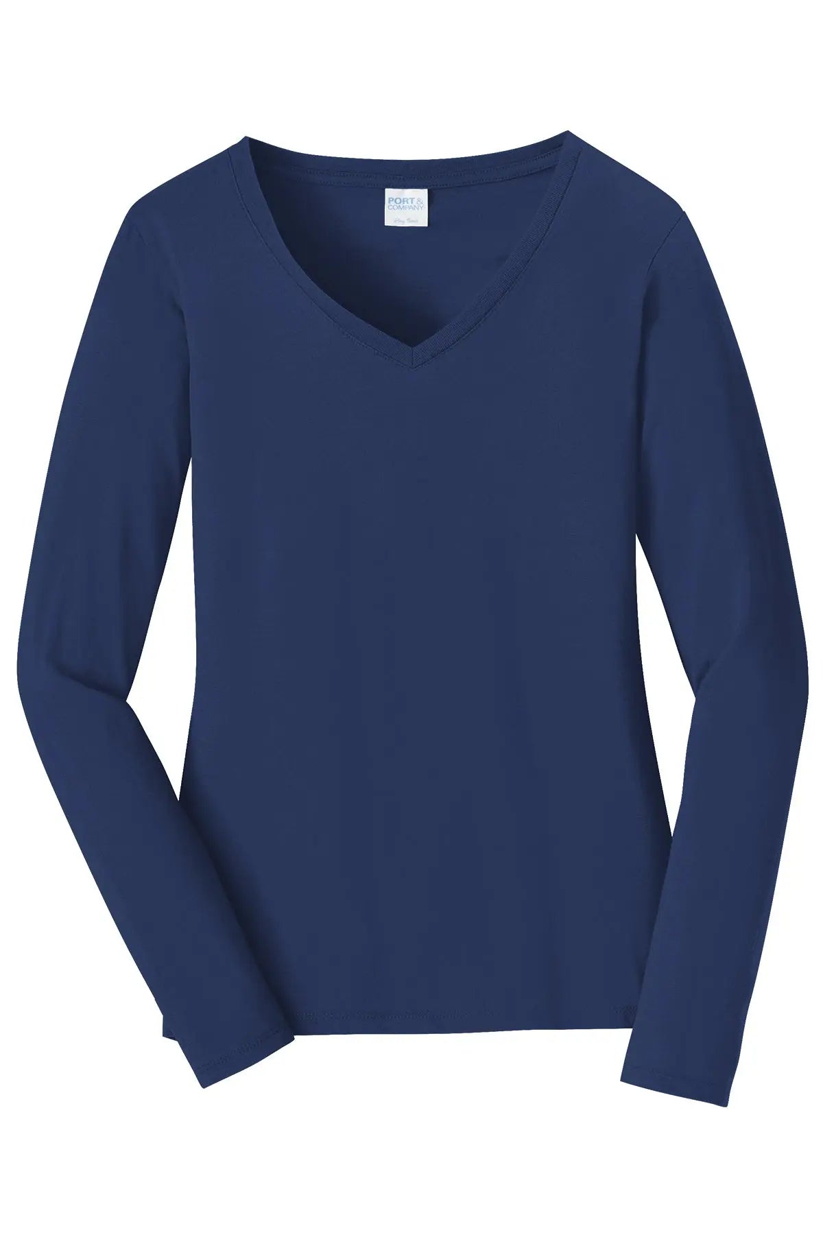 Port & Co™ Women's Long Sleeve Fan Favorite™ V-Neck Tee #LPC450VLS