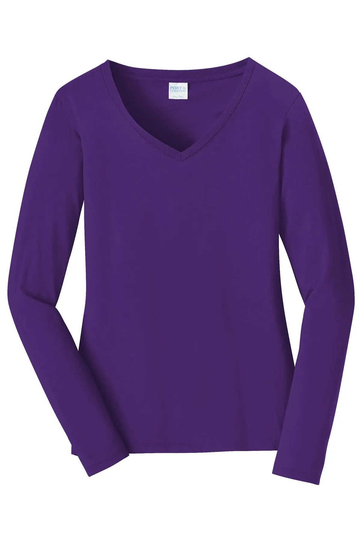 Port & Co™ Women's Long Sleeve Fan Favorite™ V-Neck Tee #LPC450VLS