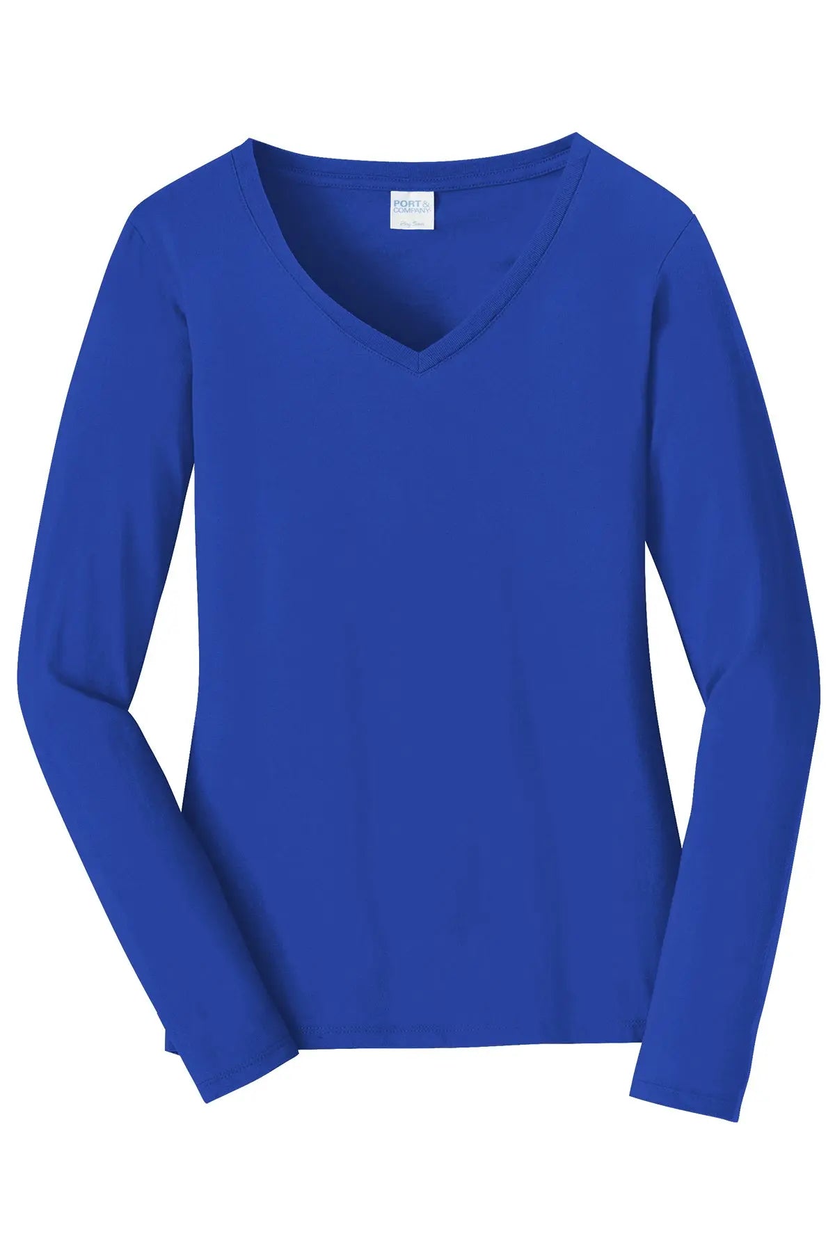 Port & Co™ Women's Long Sleeve Fan Favorite™ V-Neck Tee #LPC450VLS