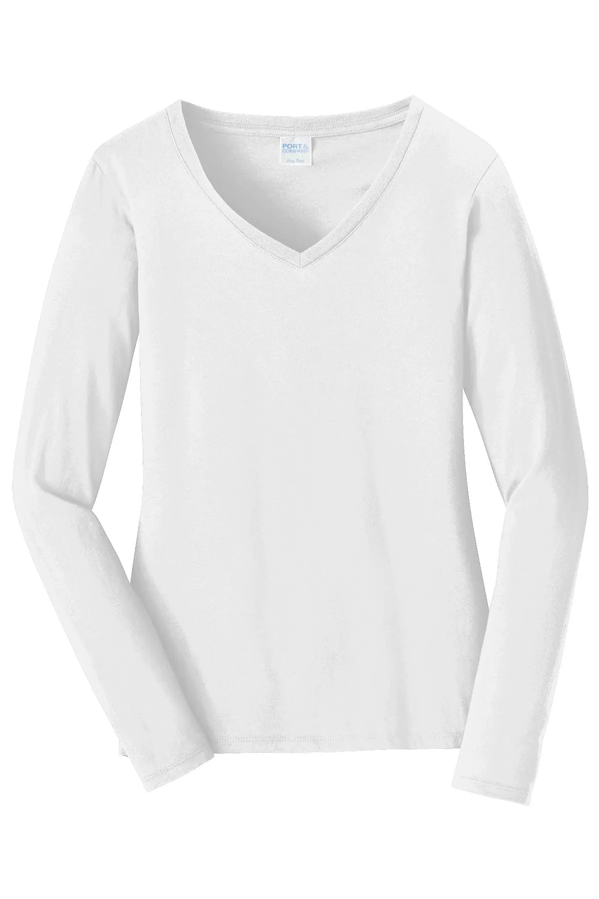 Port & Co™ Women's Long Sleeve Fan Favorite™ V-Neck Tee #LPC450VLS