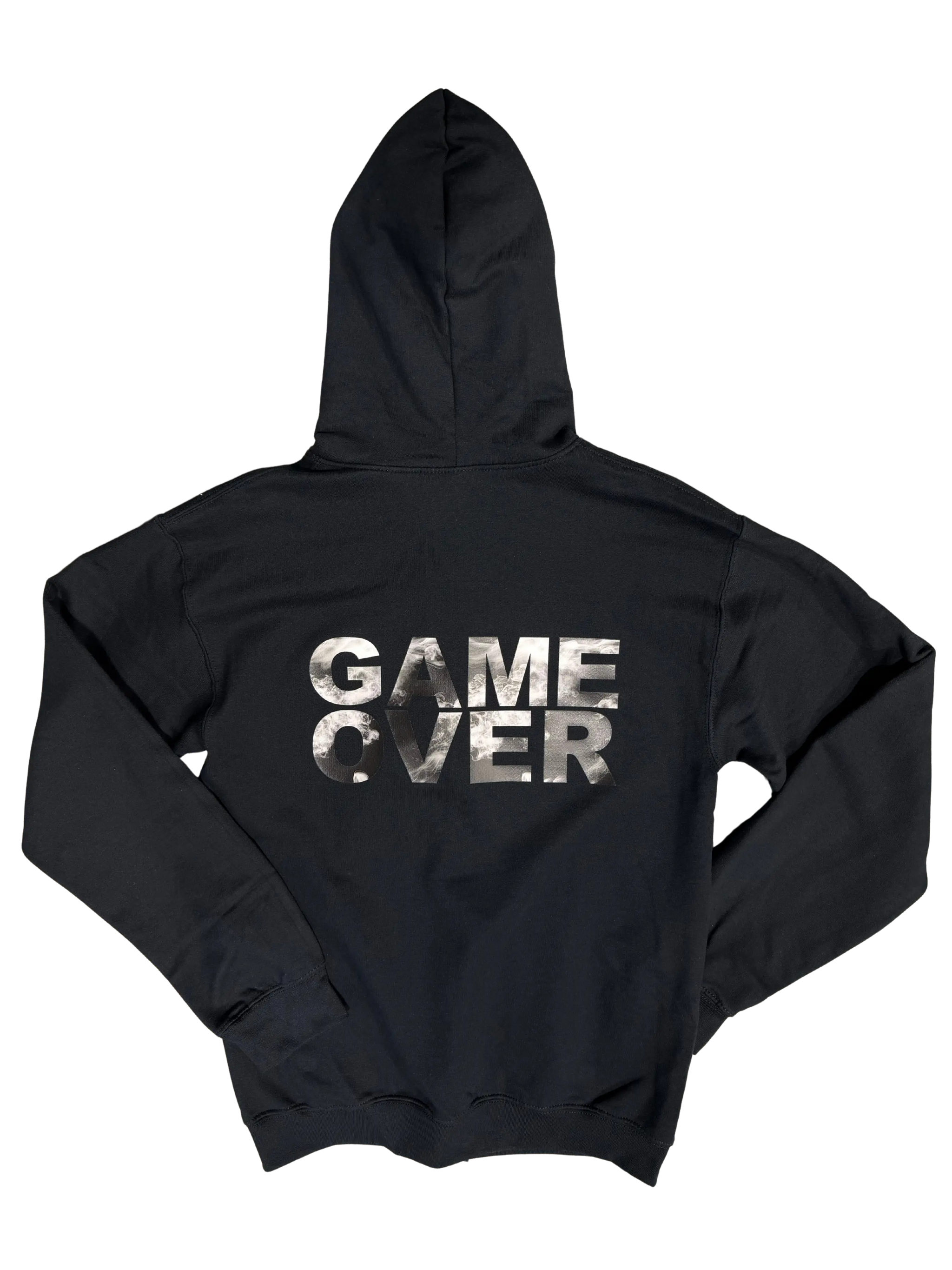 Game Over Black Smoke Zip-Up HoodieGame Over Merch
