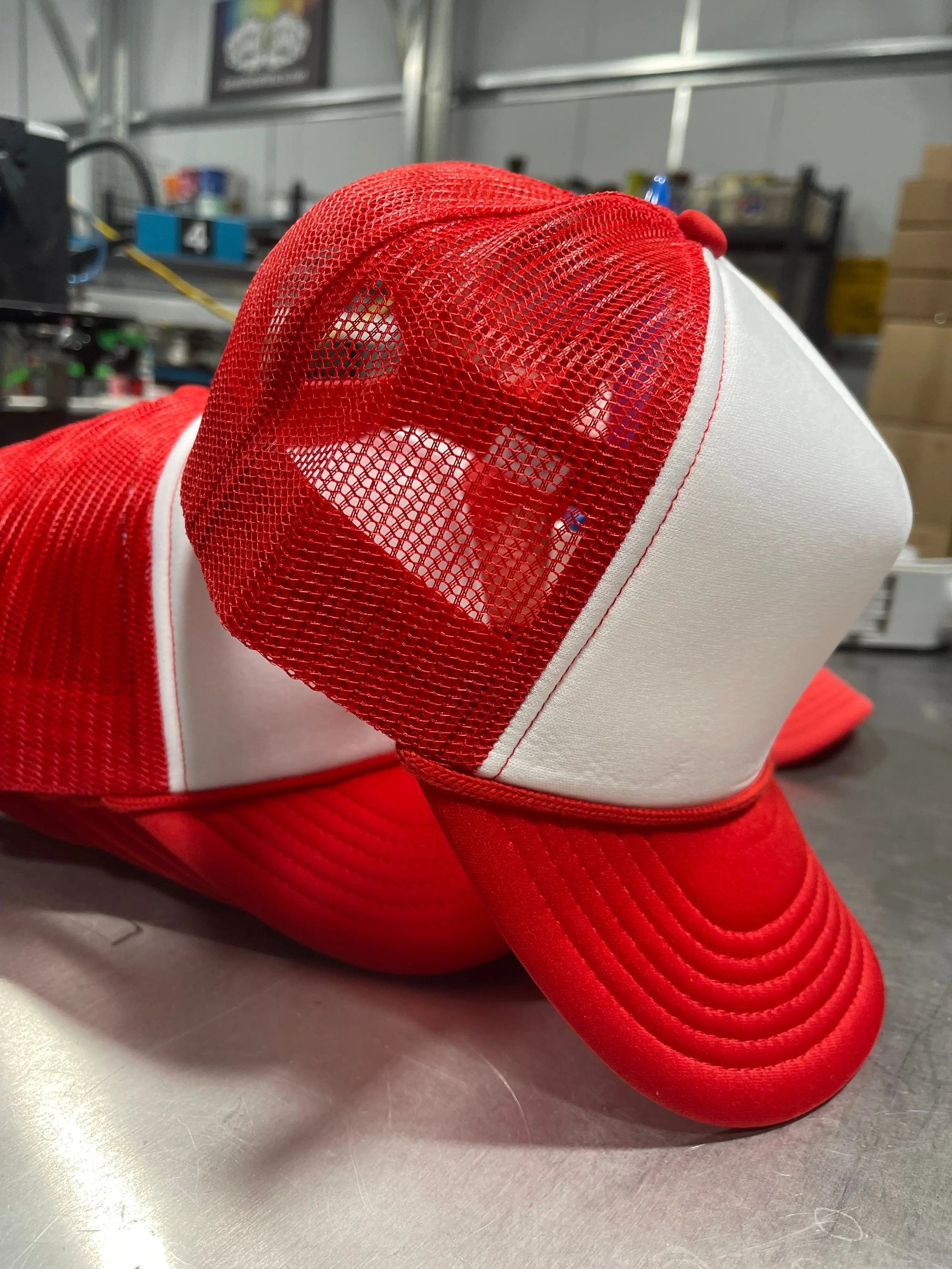 15 White/Red Foam Front Trucker CapsGame Over Merch