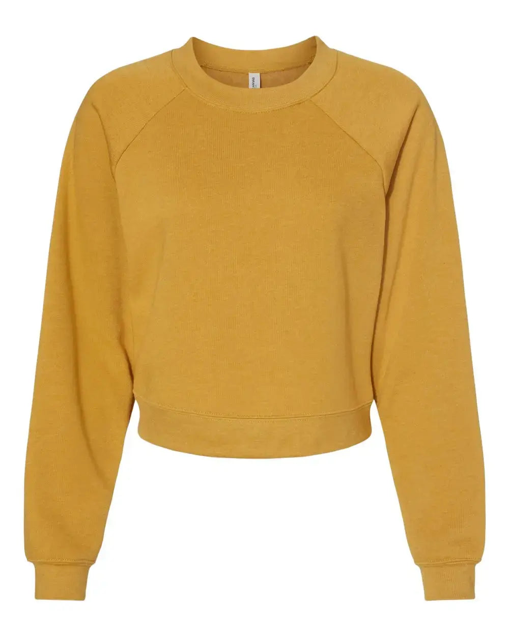 10 Bella Canvas Women's Raglan Crop Sweatshirts - Heather Mustard
