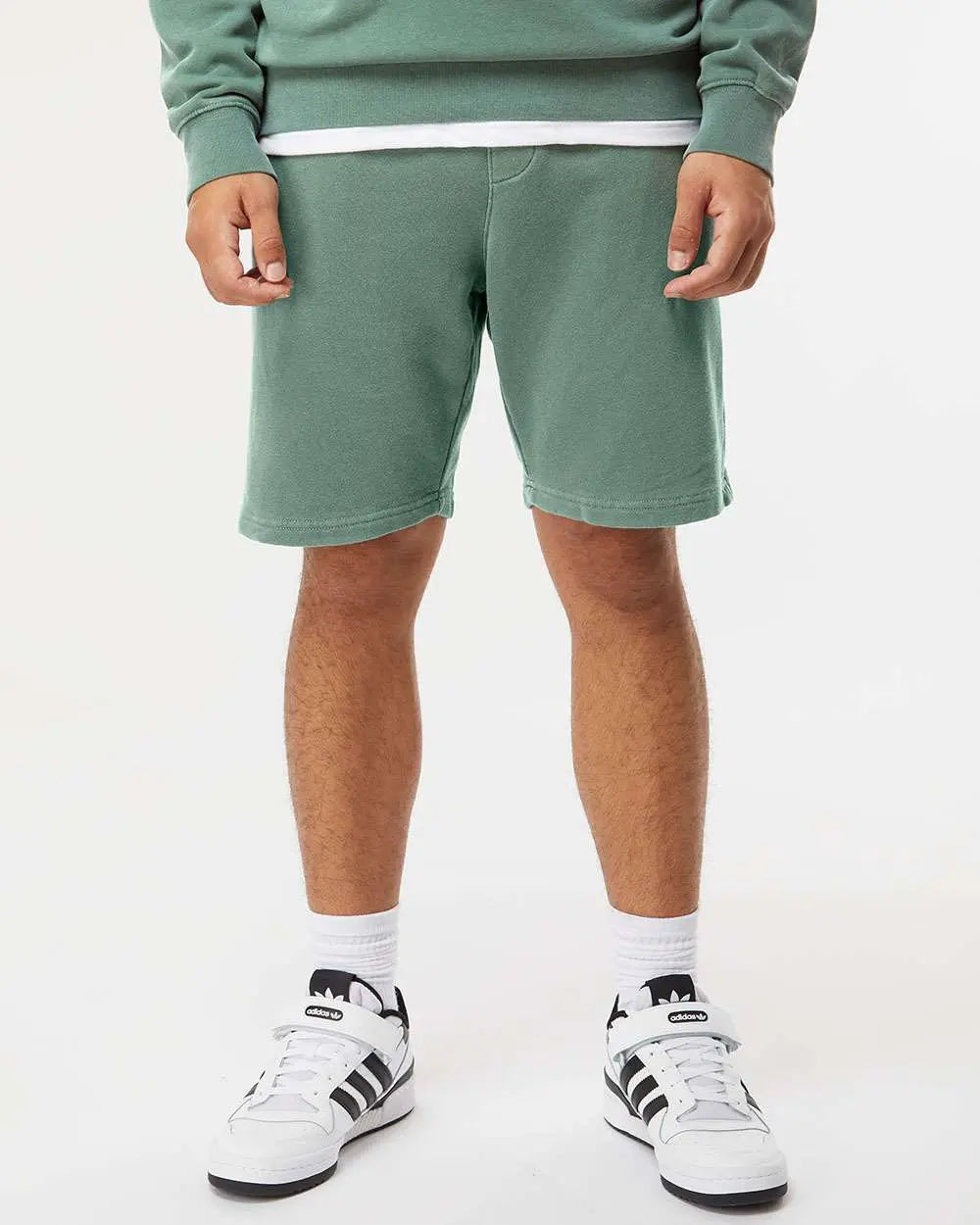 12 Independent Unisex Fleece Jogger Shorts - Pigment Alpine Green