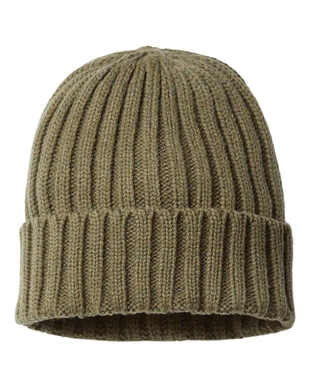 12 Atlantis Sustainable Cable Knit Cuffed Beanies - Olive