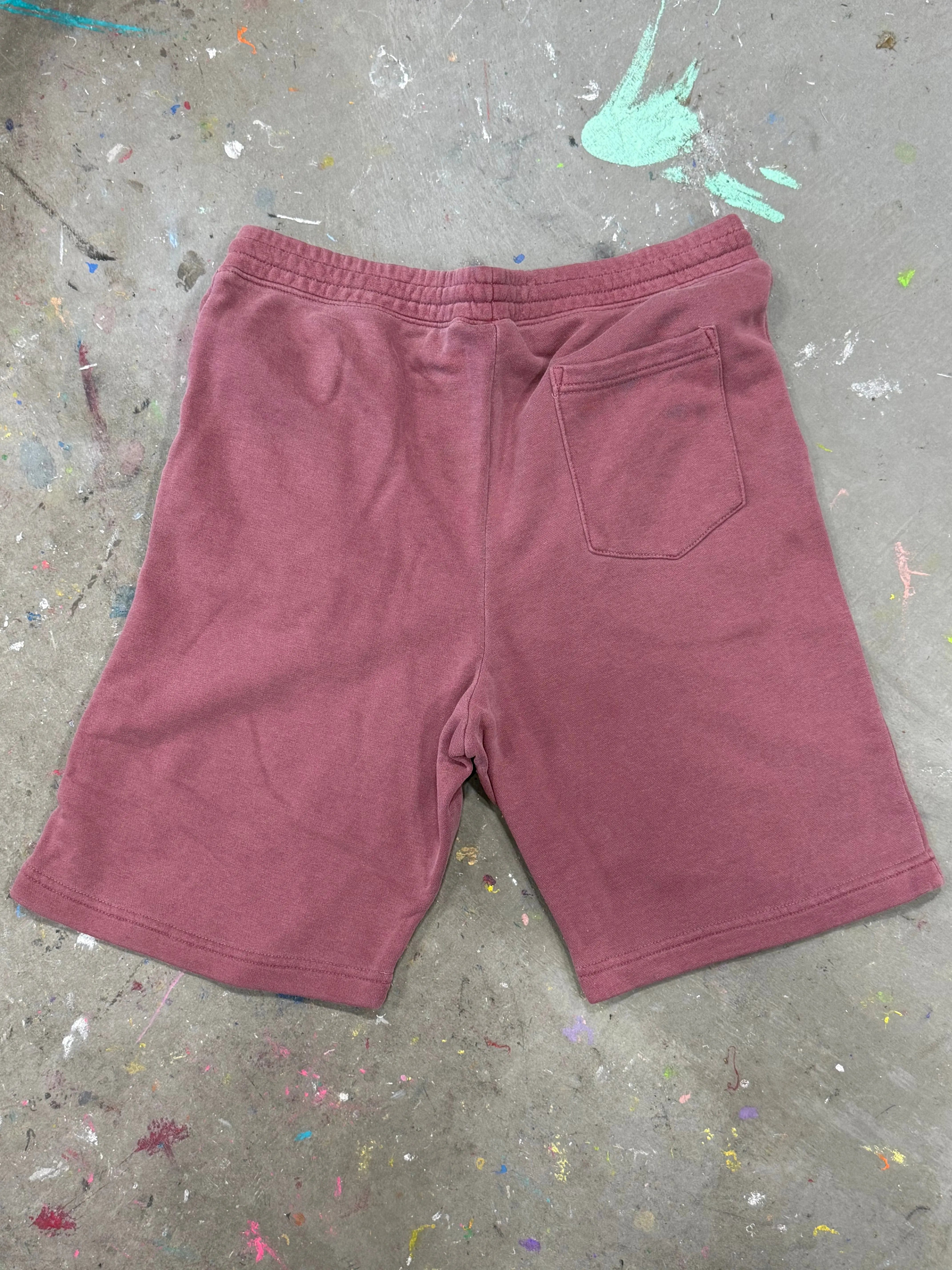 12 Independent Unisex Fleece Jogger Shorts - Pigment Maroon